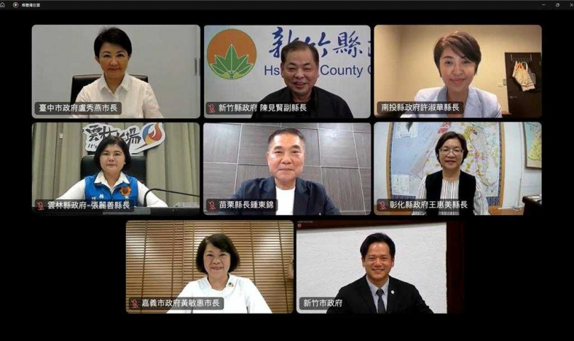 美對台課徵20％關稅，中台灣區域治理平台各縣市首長今(3日)透過線上會議，共商對策。（圖／嘉義市政府提供）