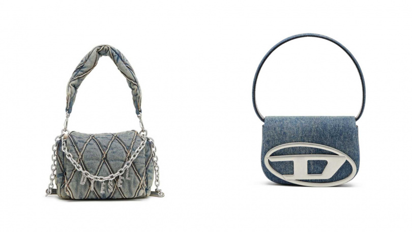 DIESEL丹寧CHARM-D SHOULDER包／21,500元，丹寧SHOULDER_BAG／22,500元（圖／品牌提供）