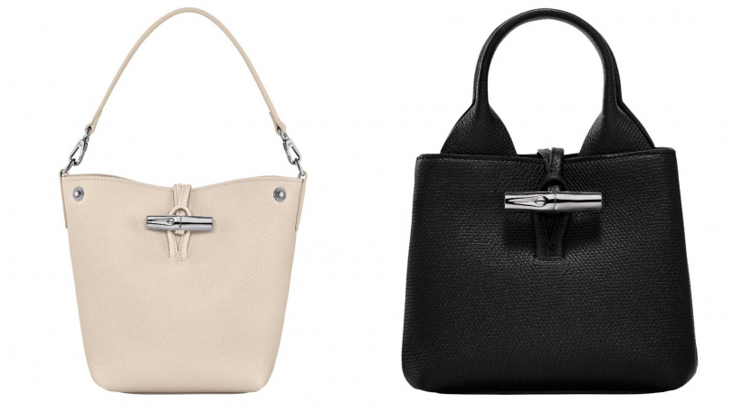LONGCHAMP ROSEAU系列手提包XS (白紙色)/22,100元,手提包XS (黑色)/23,500元(圖/品牌提供)