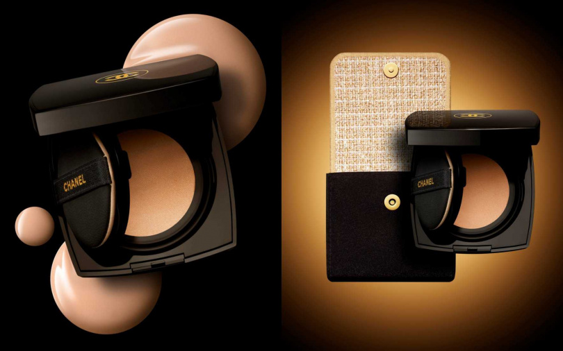 氣墊設計輕巧時尚,搭配經典斜紋軟呢收納布套,不只補妝實用,拿在手裡也超有質感!(圖/品牌提供)