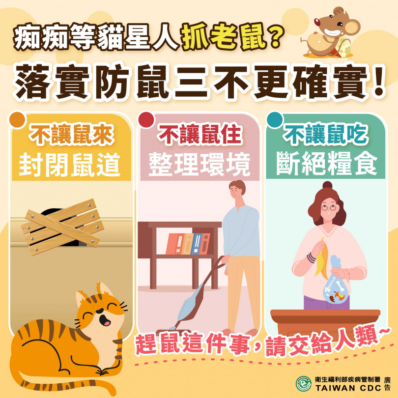 北市衛生局教3招「防鼠」。（圖／台北市衛生局）