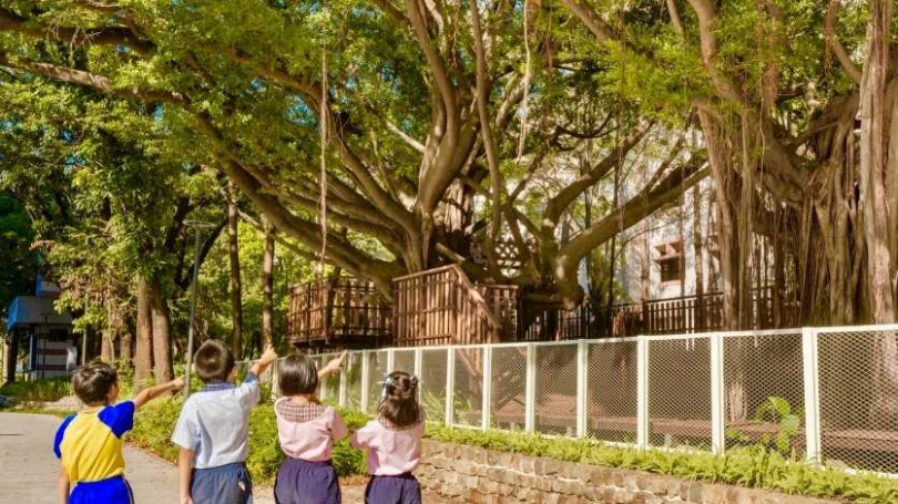 城南之心計畫—國光國小圍牆綠美化工程。(圖/臺中市政府都市發展局提供)