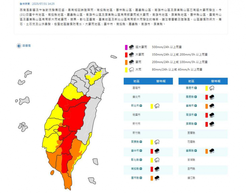 （圖／翻攝中央氣象署）