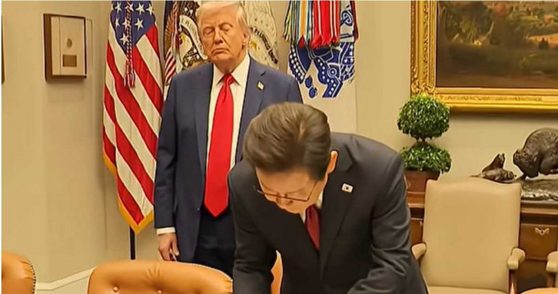 李在明於白宮簽名時使用國產手工鋼筆，川普當場開口索要，場面引發熱議。