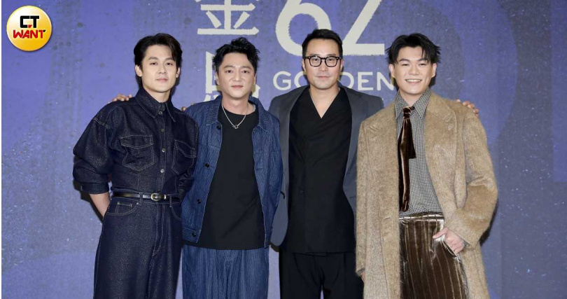 男主角入圍者張孝全、許瑞奇、藍葦華、柯煒林。（圖／侯世駿攝）