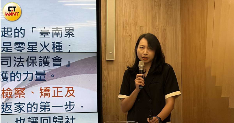 台灣更保執行長柯嘉惠指出，受該會服務後穩定就業3個月且穩定居住6個月以上之更生人更達到55%。（圖／項程鎮攝）
