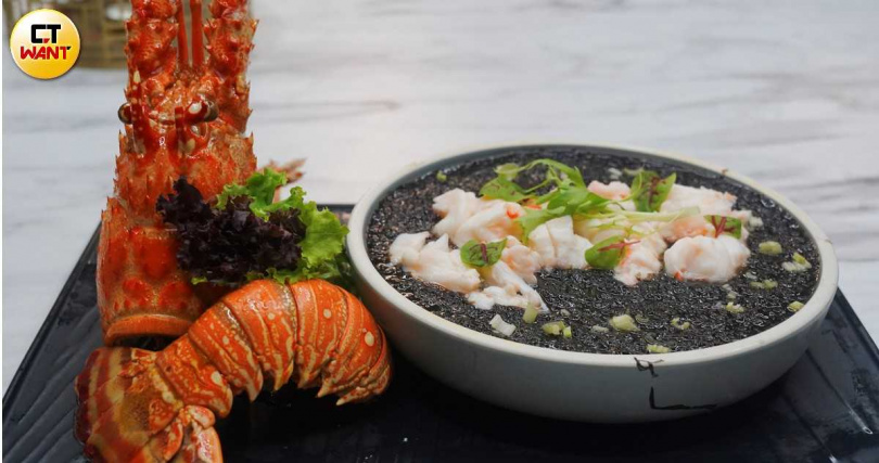 莆田推出「頭水紫菜龍蝦」。（圖／魏妤靜攝）