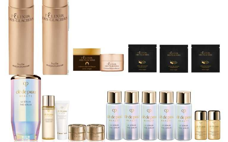 (上)敦化館_獨家VALMONT 屹麗油保養修護組，價值43470元、優惠價32000元(限量20組)Beauty Club會員敦化獨家贈禮-煥白造光面膜5ml、(下)復興館_全台獨家Clé de peau BEAUTE激光加大版獨家組，價值22568元、優惠價11500元，再加贈SOGO電子商品券1200元(限量20組)(圖/業者提供)​