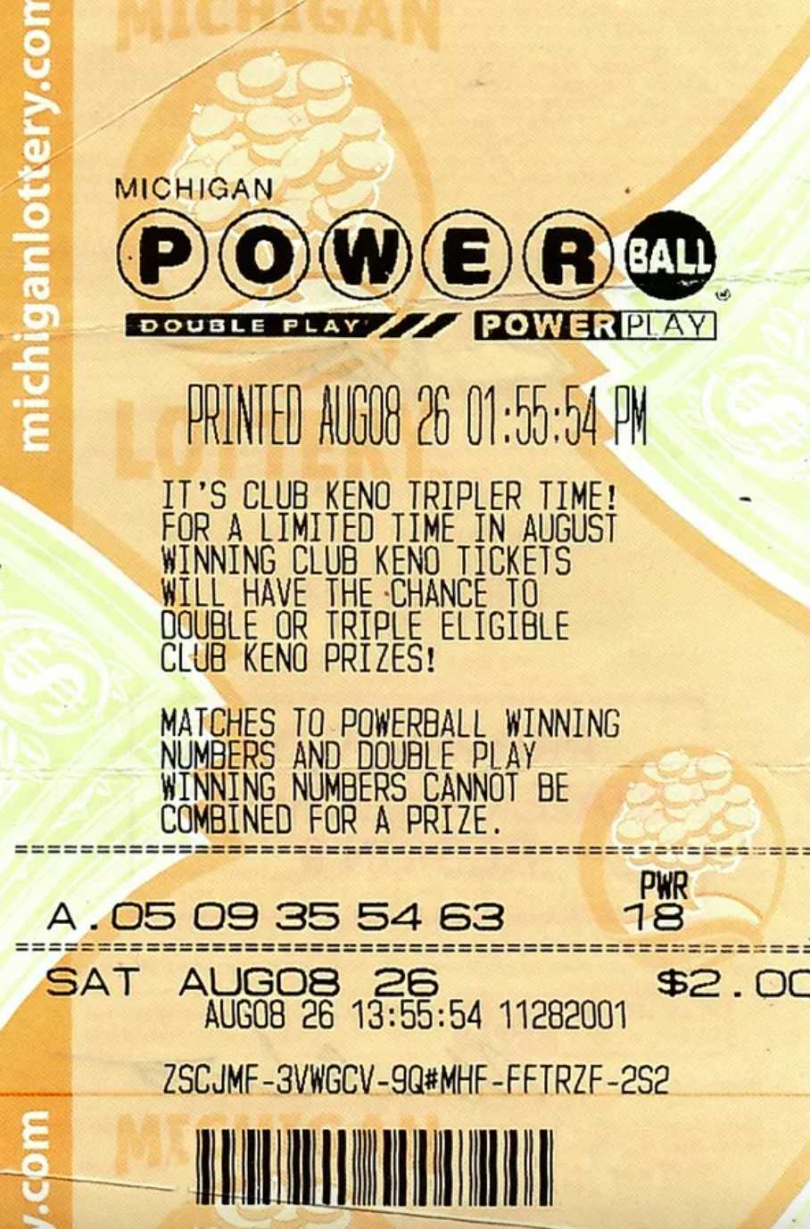 中獎彩券。（圖／Michigan Lottery）