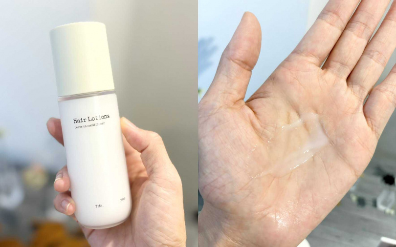 系列中的荒杉木瞬澤精華乳，可說是明星產品No.1！可乾濕兩用，為髮絲提供即時保濕與滋養，幾個月就默默熱銷近萬瓶，很值得入手。（圖／吳雅鈴攝）