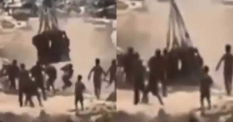 穆罕納德奔向空降的援助包裹，卻被沉重的包裹壓住身亡。（圖／翻攝自X）