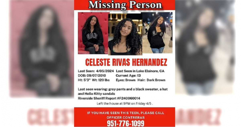 警方在好萊塢一處拖吊場內的特斯拉前備箱中，發現少女屍體，死者為15歲失蹤少女瑞瓦斯。（圖／Riverside Sheriff's Office）