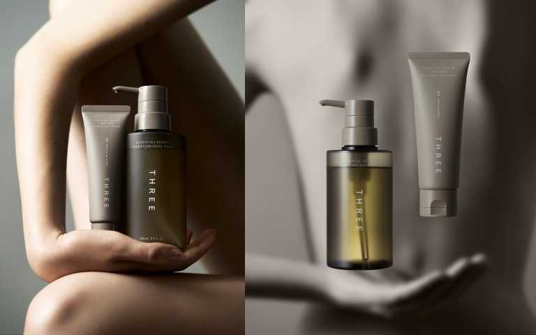 THREE 香氛甦活洗手露 280ml／1,050元、THREE 香氛甦活護手霜 40g／1,000元（圖／品牌提供）