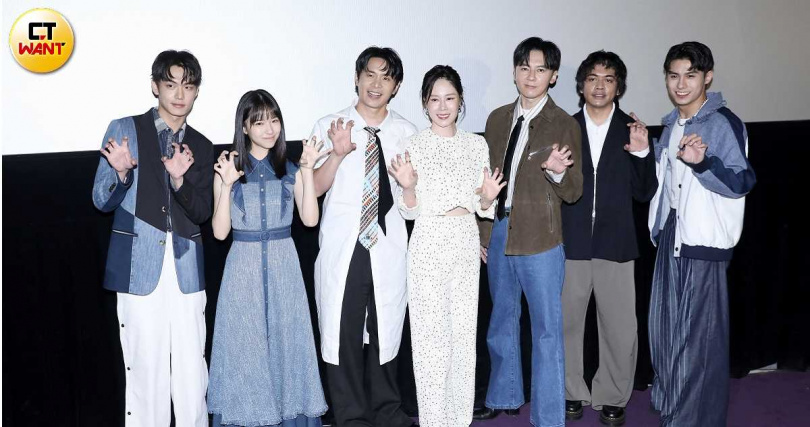 《成名在望》開播記者會,李國毅、姚淳耀、蔡亘晏(爆花)、喬瑟夫、邱勝揚(YY)、朱勻甄、徐祥竣出席。(圖/侯世駿攝)