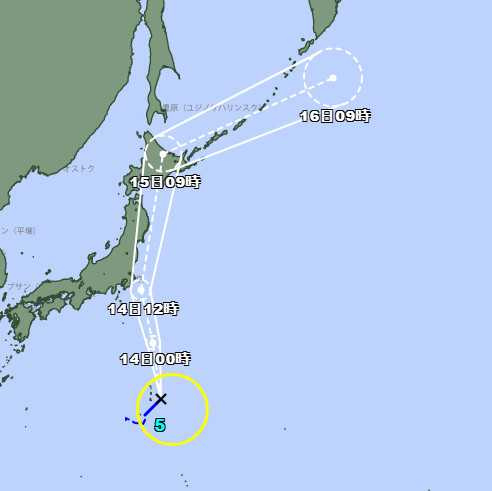 百合颱風未來將靠近日本。（圖／日本氣象廳）