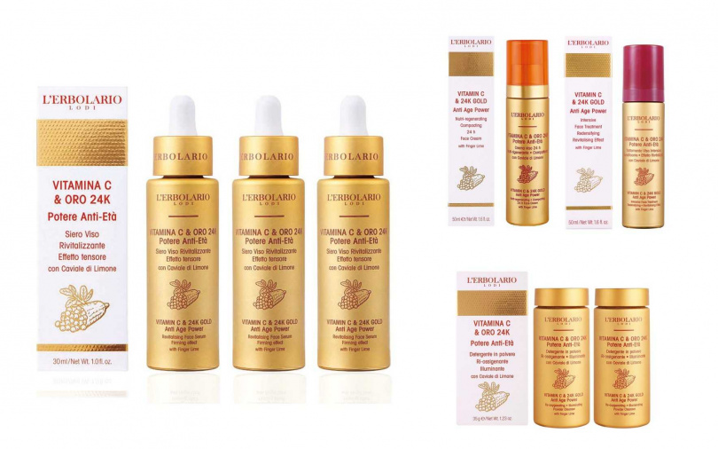 黃金逆齡緊實精華液30ml x3/6,200元、黃金逆齡保濕精華霜or黃金逆齡極緻賦活晚霜50ml/任選兩瓶5,500元、黃金逆齡潔顏粉35g x2/1,800元(圖/品牌提供)