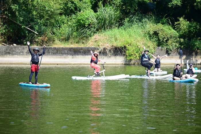 海棠島靜水區可體驗獨木舟、SUP立槳等水上活動。(圖片提供／苗栗縣政府)