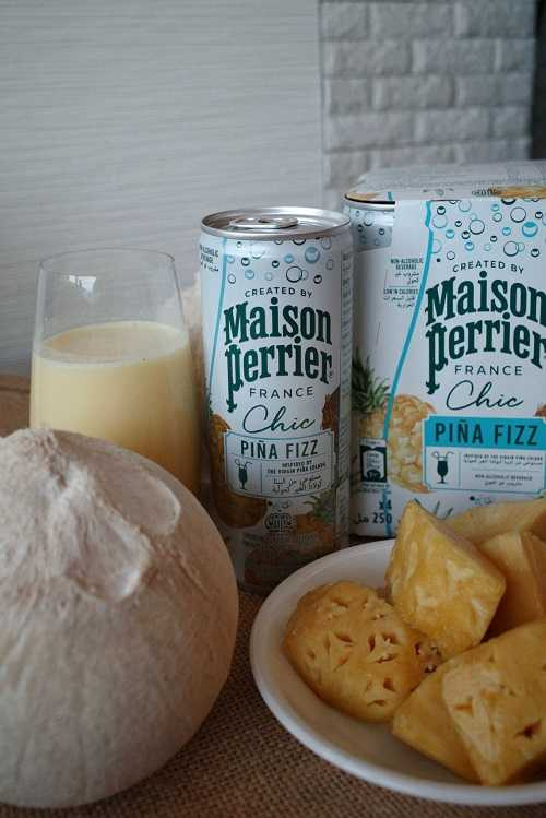 「鳳梨可樂達」源自全世界最受歡迎的調酒之一,首波上市即在全球掀起一波搶購熱潮,椰子與鳳梨與氣泡交織的熱帶風味,入口輕盈不膩。(圖片提供/Maison Perrier沛綠雅)