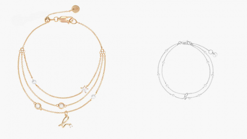 Christmas Canopy 層次手鍊／7,580元，雙鍊珍珠手鍊／7,580元（圖／品牌提供）