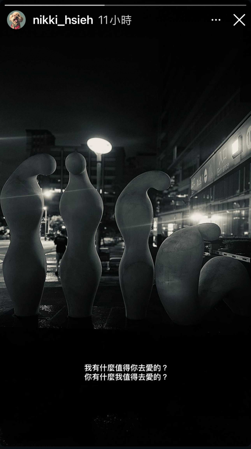 謝欣穎凌晨在社群上抒發心聲。（圖／謝欣穎IG）
