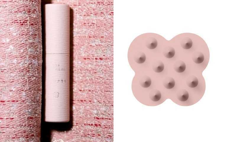 uka 春櫻初綻迷你線香27支 / 1,300元；uka 舒活頭皮按摩刷(中梗)--橫濱粉紅按摩刷 / 680元（圖／品牌提供）