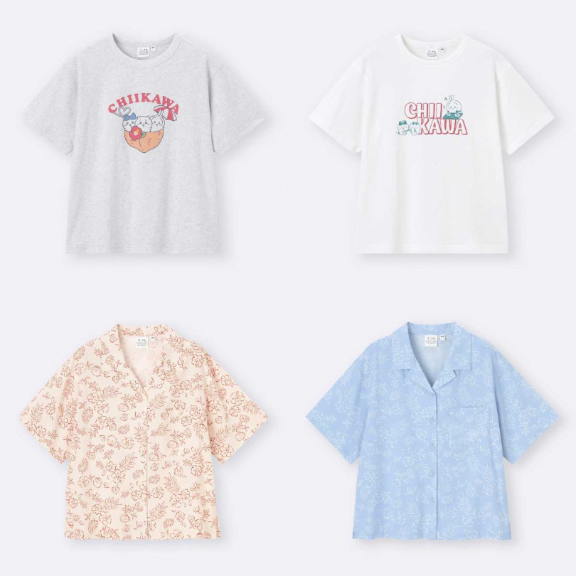 女裝印花T恤CHIIKAWA／490元，女裝印花襯衫CHIIKAWA／790元（圖／品牌提供）