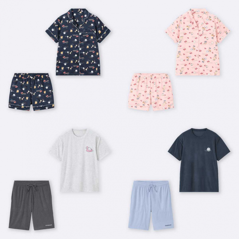 女裝緞面家居服CHIIKAWA／990元，Dry毛巾布家居服組CHIIKAWA／990元（圖／品牌提供）