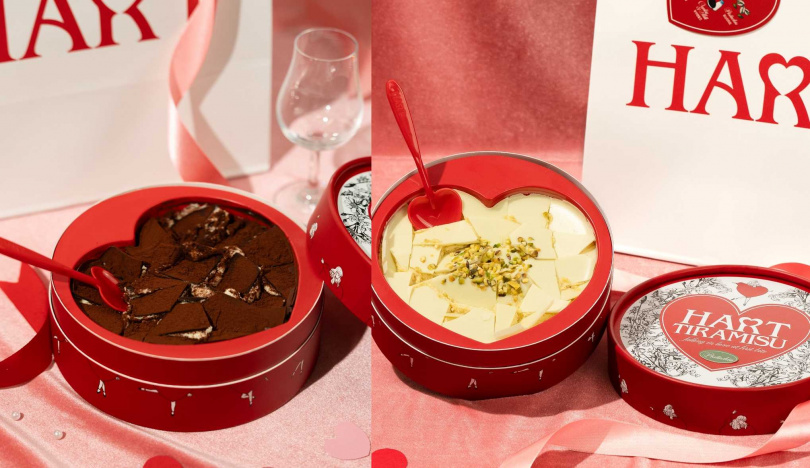 以馬斯卡彭起司、義式濃縮糖漿、Savoiardi手指餅乾等調製的「經典原味」（左），與加入開心果奶油、開心果巧克力的「開心果」口味都提供販售。（各1280元，圖／HART TIRAMISU提供）