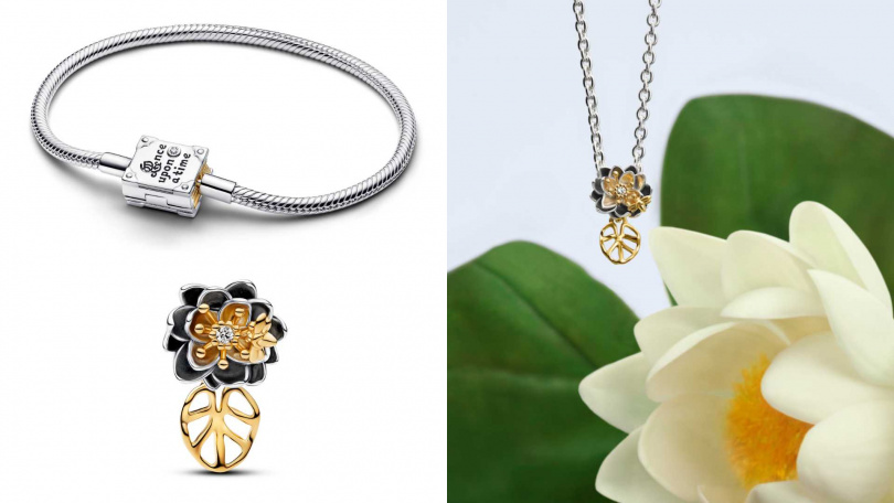 迪士尼公主童話書造型蛇鏈／7,580元、《青蛙與王子》蒂安娜公主睡蓮造型吊飾／6,480元（圖／品牌提供）