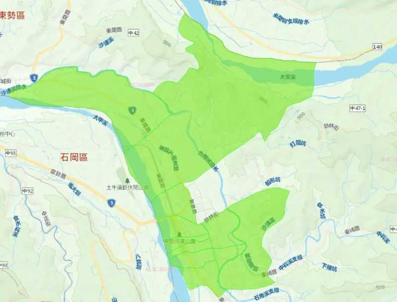 台中市東勢區6月11日因配合台電施工實施降壓供水，部分里別受影響。（圖／台灣自來水公司）