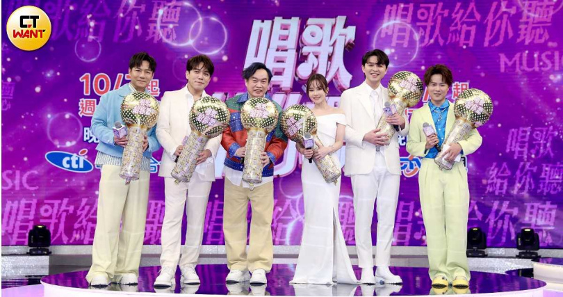 《綜藝一級棒》主持群現身力挺，陳隨意（左起）、許志豪、康康、杜忻恬、李子森、陳孟賢。（圖／侯世駿攝）