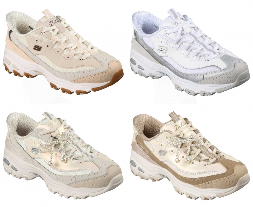 SKECHERS D'LITES 人氣老爹鞋/3190元,SKECHERS D'LITES 珍珠蝴蝶結/3490元(圖/品牌提供)