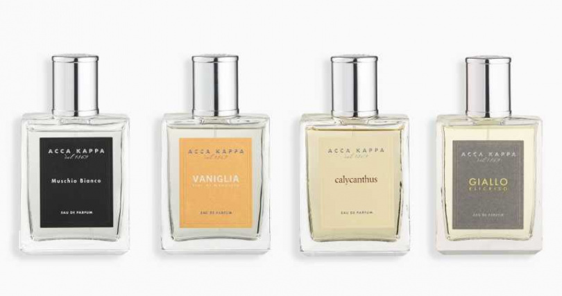 ACCA KAPPA 白麝香淡香精 100ml/5,180元、30ml/3,580元、15ml/1,320元、ACCA KAPPA 杏花茶語淡香精 100ml/5,180元、15ml/1,320元、ACCA KAPPA 幽香蠟梅淡香精 100ml/5,180元、15ml/1,320元、ACCA KAPPA 蠟菊雪松淡香精 100ml/5,180元、15ml/1,320元(圖/品牌提供)