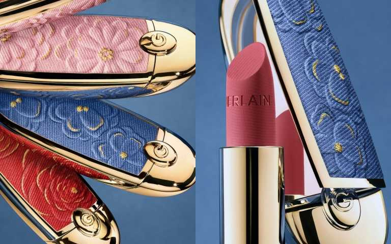 嬌蘭紅寶之吻緹花丹寧限定版/2870元(彩殼+唇膏)(圖/品牌提供)