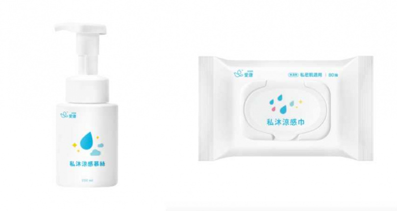 愛康 私沐涼感慕絲 200ml／499元、私沐涼感巾 80抽／200元（圖／品牌提供）