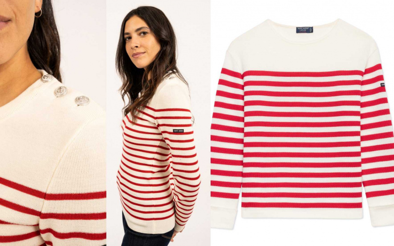 Saint James Maree II 圓領條紋毛衣／9,200元（圖／品牌提供）