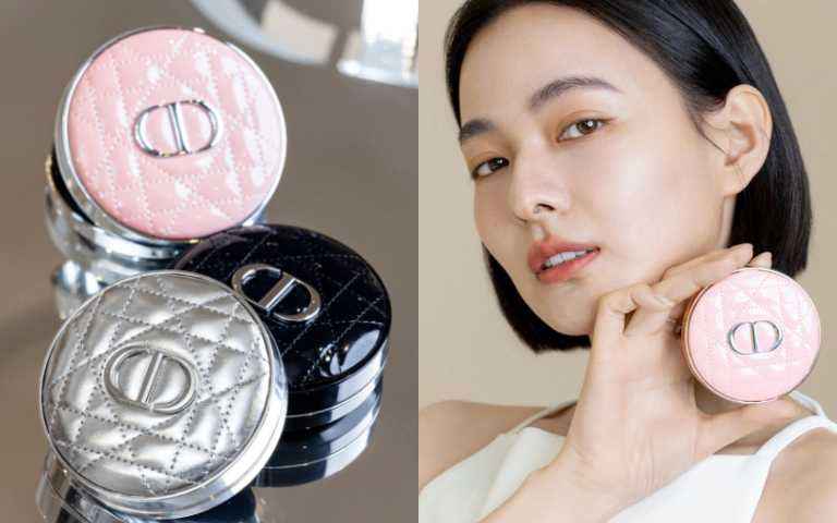 超完美晶透光氣墊粉蕊 13g／1,800元、迪奧 超完美氣墊外殼 限量粉色藤格紋／1,200元（圖／品牌提供）