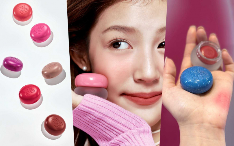 韓妞人手一顆的Fwee唇頰兩用布丁膏，現場有多達35色可選擇。（圖／吳雅鈴攝）