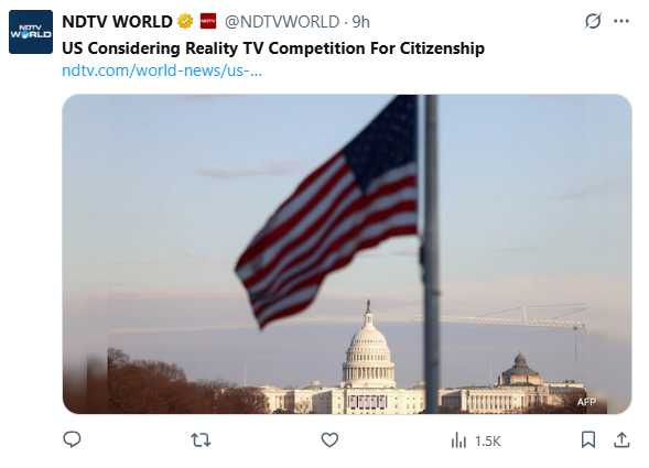 美國移民成公民擬拍實境秀。(圖/翻攝自X)