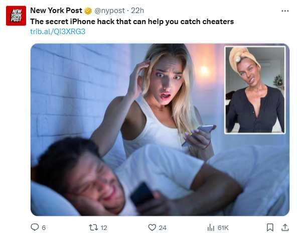 專業私家偵探凱西克勞夫茲(Cassie Crofts)提醒,部分劈腿者會利用iPhone的「備忘錄」App傳送加密訊息。(圖/翻攝自X,@nypost)