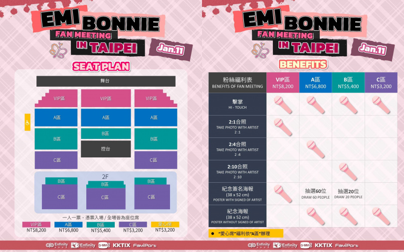 EmiBonnie見面會門票將於12/20正是販售。（圖／無限娛樂提供）