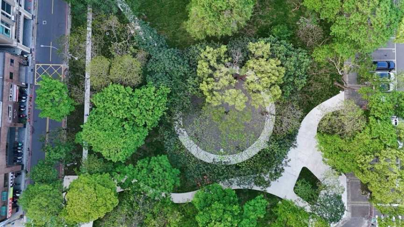 古木參天的竹北市西公園是市公所打造「月光森林」的綠帶休閒場域。（圖／翻攝自竹北市公所媒體群組）