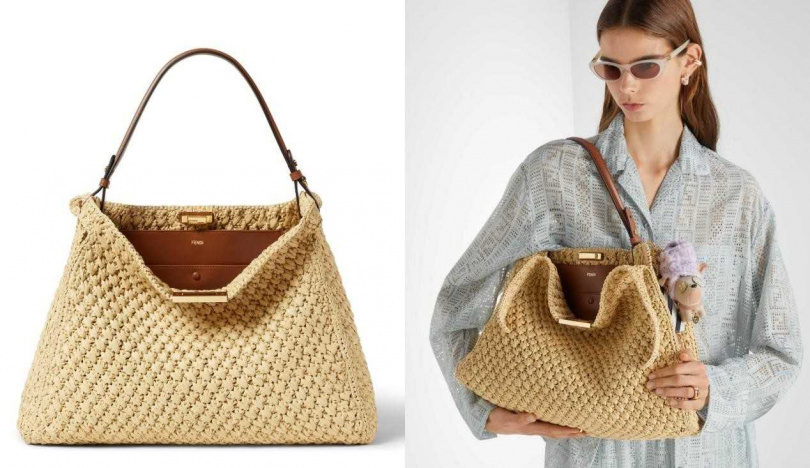 FENDI Way大型草編手袋/155,000元。(圖/品牌提供)