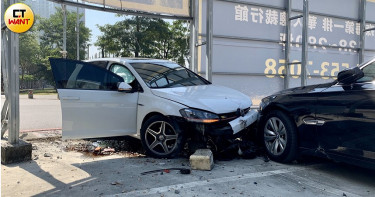 兩車競速BMW無辜遭撞 車主:有夠倒霉