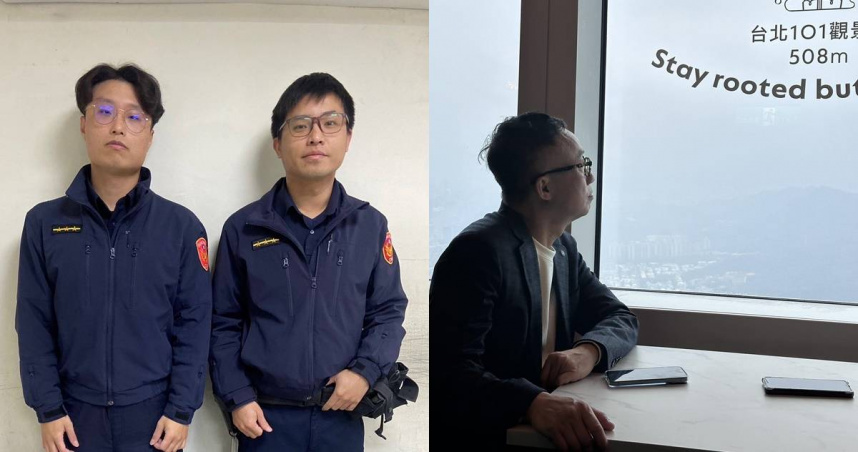 許常德形容，警方貼心的舉動，一如燈塔，讓他感到很安心、很暖心。（圖／警方提供、翻攝自許常德的地下手記臉書）