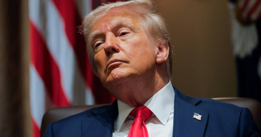 美國總統川普關稅大刀揮向歐盟。（圖／美聯社／達志）