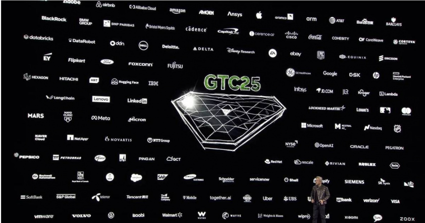 輝達在2025年GTC大會的夥伴一覽表。（圖／截自輝達YT官網）