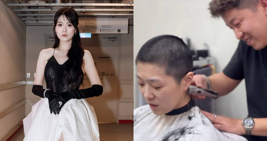 曹雅雯為父親剃平頭，感動許多網友。（圖／曹雅雯IG）