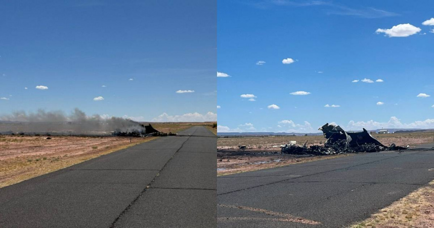 美國納瓦霍保留區一架醫療專機發生墜機事故。（圖／翻攝自臉書／Navajo Police Department）