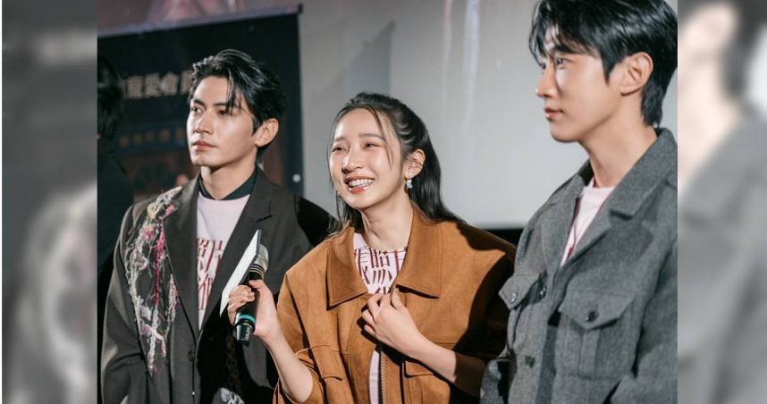 宋柏緯(左起)、李沐、振永現身中華電信包場映後，分享拍攝幕後花絮。。（圖／瀚草文創GrX STUDIO提供）